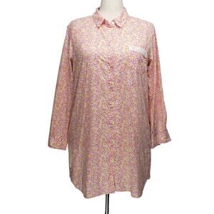 Victoria’s Secret Pink Sleepshirt Women’s L Floral Cotton Long sleeve